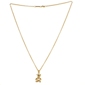 Chopard Happy Diamonds Bear Pendant Necklace 18K Yellow Gold with Blue Sapphires, Ruby and Floating Diamond