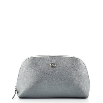 Chanel Vintage CC Button Cosmetic Pouch Leather Medium