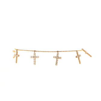 Cartier Cross Symbols 7 Charms Bracelet 18K Rose Gold and Diamonds