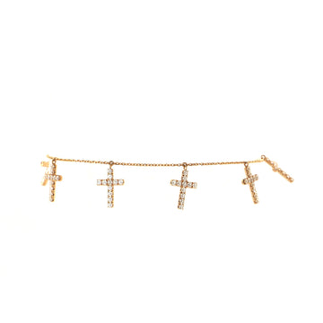 Cartier Cross Symbols 7 Charms Bracelet 18K Rose Gold and Diamonds