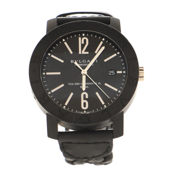 Bvlgari Bvlgari Via De Condotti Automatic Watch Carbon and Leather 40