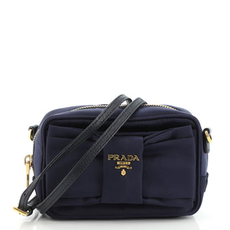 Prada Bow Camera Crossbody Bag Tessuto Small