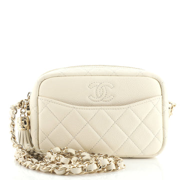 Chanel Coco Tassel Camera Case Quilted Caviar Mini