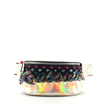 Christian Louboutin Mary Jane Waist Bag Spiked Leather and Hologram Leather