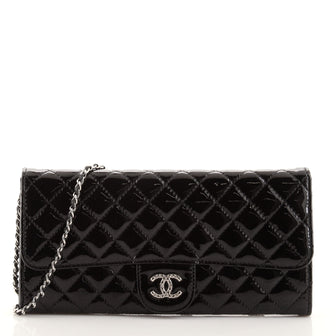 Chanel Brilliant Wallet on Chain Clutch Quilted Patent East West