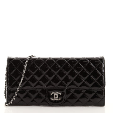 Chanel Brilliant Wallet on Chain Clutch Quilted Patent East West