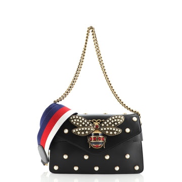 Gucci Broadway Pearly Bee Shoulder Bag Embellished Leather Mini