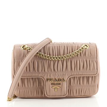 Prada Chain Flap Shoulder Bag Nappa Gaufre Medium