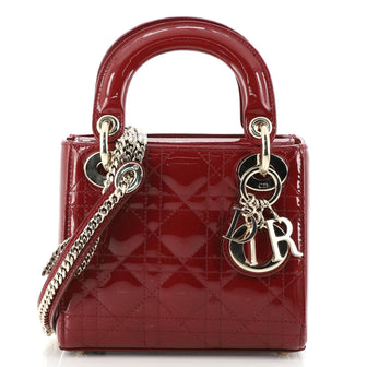 Christian Dior Lady Dior Chain Bag Cannage Quilt Patent Mini