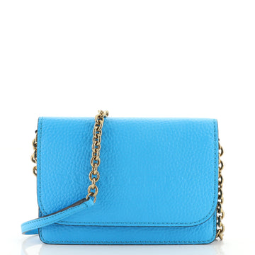 Burberry Logo Wallet on Chain Embossed Leather