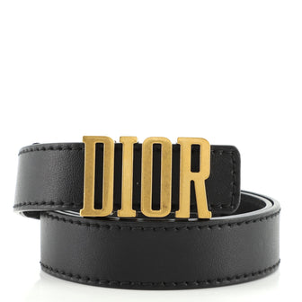 Christian Dior D-Fence Belt Leather with Metal Detail Thin