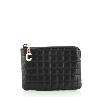 Celine C Charm Pouch Quilted Leather Small