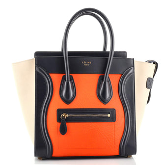 Celine Tricolor Luggage Bag Leather Micro