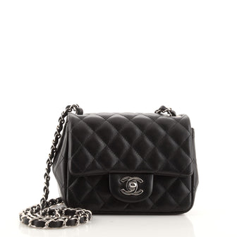 Chanel Square Classic Single Flap Bag Quilted Lambskin Mini