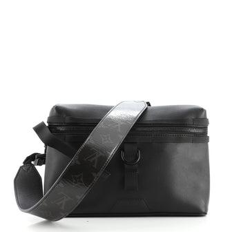 Louis Vuitton Messenger Bag Dark Infinity Leather with Monogram Eclipse Glaze Canvas PM