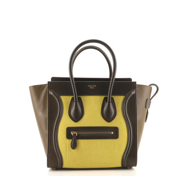 Celine Bicolor Luggage Bag Nubuck Micro