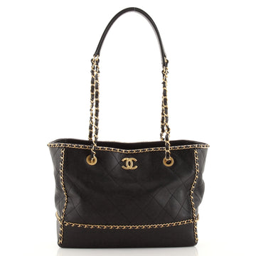 Chanel Chain Around Shopping Bag Quilted Lambskin Large