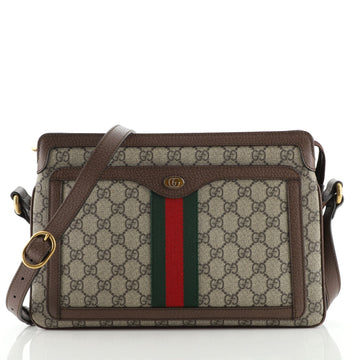 Gucci Ophidia Zip Shoulder Bag GG Coated Canvas Medium