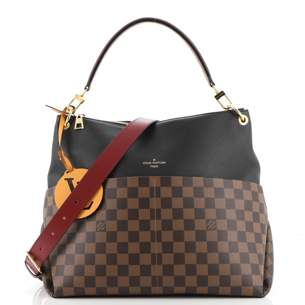 Louis Vuitton Maida Handbag Damier with Leather Black 11453269