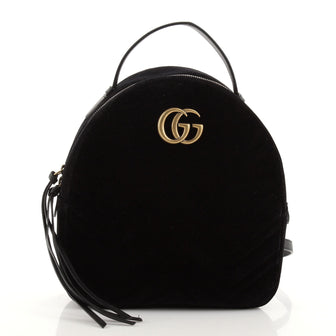 Gucci GG Marmont Backpack Matelasse Velvet Small