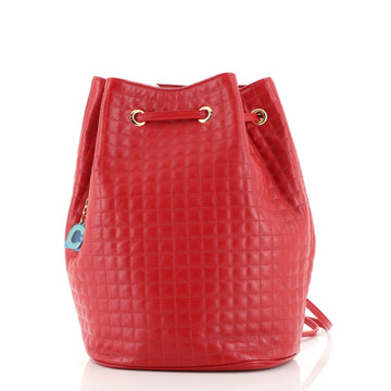 Celine C Charm Bucket Backpack Quilted Leather Small