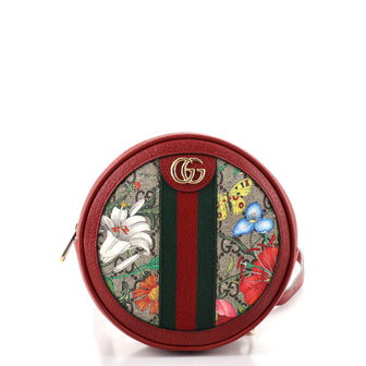 Gucci Ophidia Round Backpack Flora GG Coated Canvas Mini