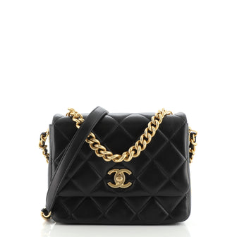 Chanel Side Note Flap Bag Quilted Lambskin Small