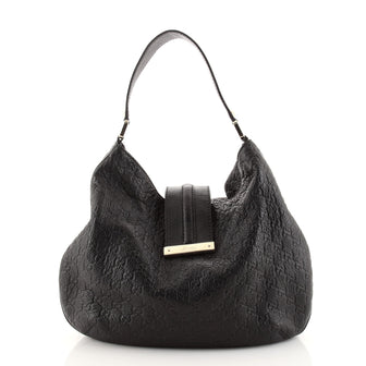 Gucci New Ladies Web Hobo Guccissima Leather Medium