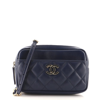 Chanel CC Front Pocket Waist Bag Quilted Lambskin Mini