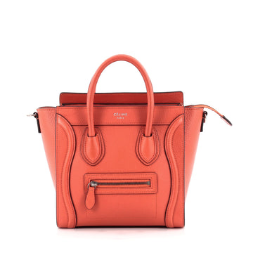 Celine Luggage Handbag Grainy Leather Nano