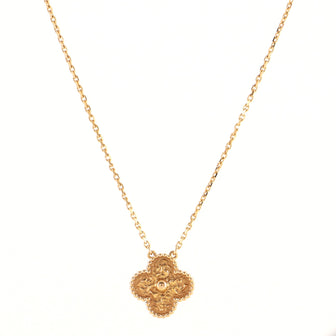 Van Cleef & Arpels Vintage Alhambra Pendant Necklace 18K Rose Gold