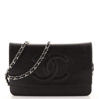 Chanel Timeless Wallet on Chain Caviar