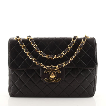 Chanel Vintage Classic Single Flap Bag Quilted Lambskin Jumbo