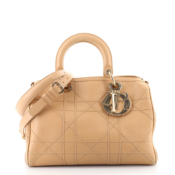 Christian Dior Granville Polochon Handbag Cannage Quilt Leather Medium