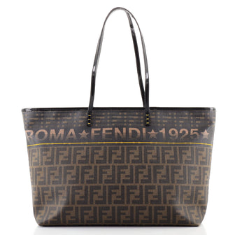 Fendi Roll Tote Printed Zucca Canvas Medium