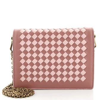 Bottega Veneta Flap Wallet on Chain Intrecciato Nappa Small