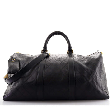 Chanel Vintage Diamond Stitch Boston Bag Quilted Lambskin XL