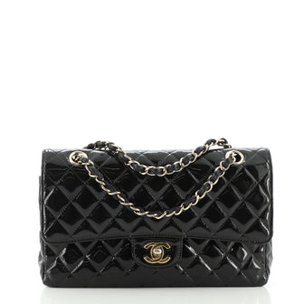 Chanel Classic Double Flap Bag Quilted Patent Medium