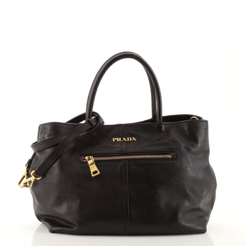 Prada Front Pocket Convertible Tote Soft Calf Small