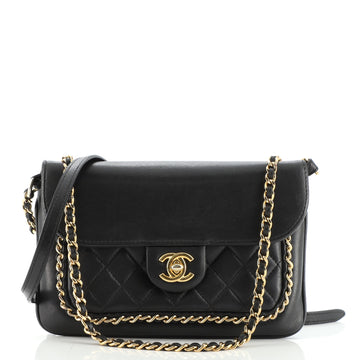 Chanel Unchained Flap Crossbody Bag Quilted Lambskin Small