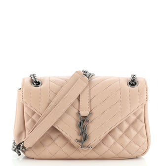 Saint Laurent Classic Monogram Slouchy Envelope Satchel Mixed Matelasse Leather Medium