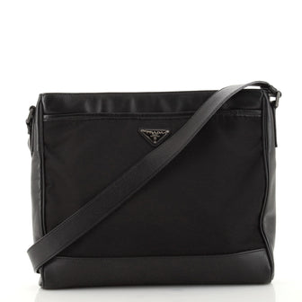 Prada Flat Messenger Tessuto with Leather Small