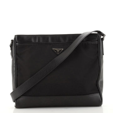 Prada Flat Messenger Tessuto with Leather Small