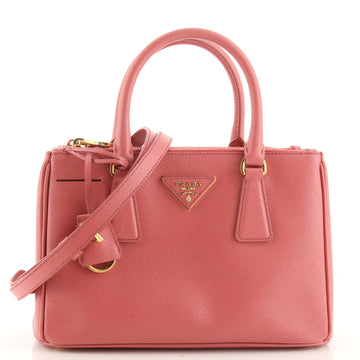 Prada Double Zip Lux Tote Saffiano Leather Mini