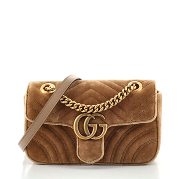 Gucci GG Marmont Flap Bag Matelasse Velvet Mini
