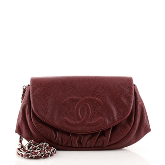 Chanel Half Moon Wallet on Chain Caviar