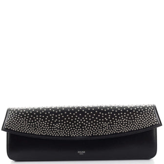 Celine Flap Clutch Studded Leather Long