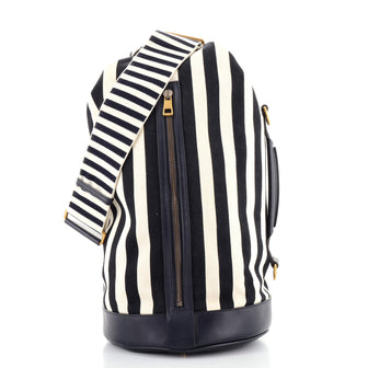 Gucci Zip Sling Bag Striped Canvas Large