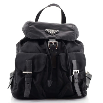 Prada Double Front Pocket Backpack Tessuto Small