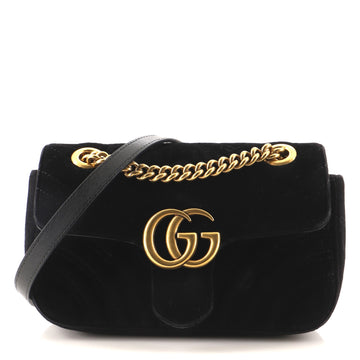 Gucci GG Marmont Flap Bag Matelasse Velvet Small